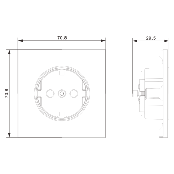 Накладка для розетки Schuko с заземлением, со шторками 16A 250 В~, шампань, серия S08