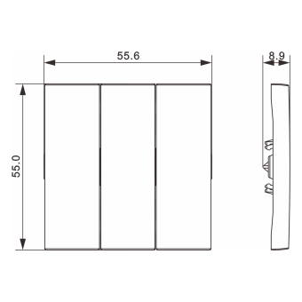 Клавиша 3-я, матовый карбон, серия A07