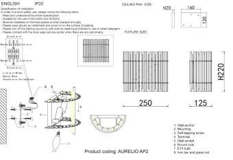 Бра Crystal Lux AURELIO AP2 GOLD+CHROME/TRANSPARENT