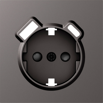 Накладка для розетки Schuko с зарядным устройством USB A+C, со шторками 16A 250В, матовый титан, серия S08