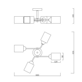 Люстра на штанге Escada 1131/4P White/Gold