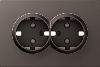 Накладка для розетки 2-й с заземлением, со шторками 16A 250 В~, мокко, серия S08