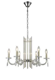 Подвесная люстра Crystal Lux AURELIO SP6 GOLD+CHROME/TRANSPARENT