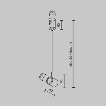Подвесной комплект Maytoni Technical TRA154SW-1BS