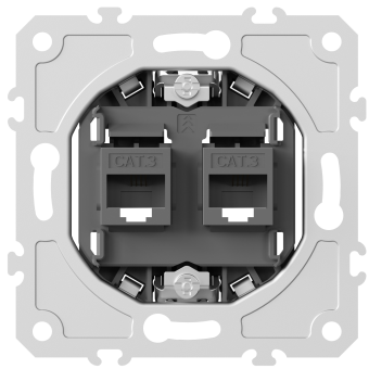 Механизм розетки RJ11 + RJ11 (двойная) cat.3/ClassE-4/4, серия DB