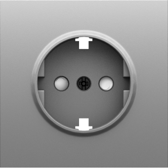 Накладка для розетки Schuko с заземлением, со шторками 16A 250 В~, серый графит, серия S08