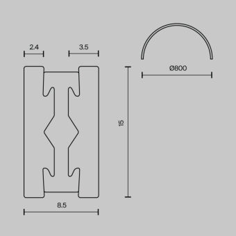 Шинопровод Maytoni Technical TRX154-SR-D800-PT