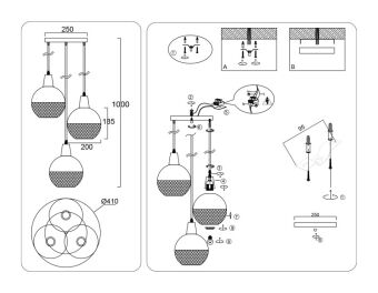Каскадная люстра Ambrella Light TR8503
