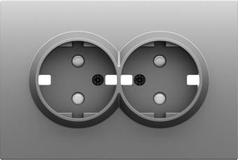 Накладка для розетки 2-й с заземлением, со шторками 16A 250 В~, серый графит, серия S08