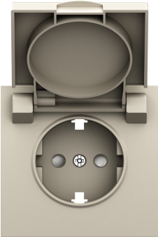 Накладка для розетки Schuko с заземлением, с крышкой, 16A 250 В~, слоновая кость, серия S08