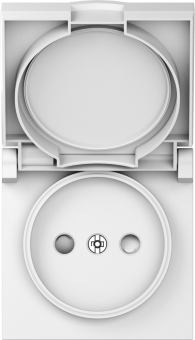 Накладка для розетки без заземления, с крышкой, 16A 250 В~, матовый белый, серия A07