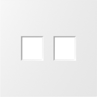 Накладка 2-я для розеток RJ45, TV, SAT, матовый белый, серия S08