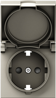 Накладка для розетки Schuko с заземлением, с крышкой, 16A 250 В~, матовый кашемир, серия A07