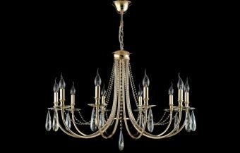 Подвесная люстра Crystal Lux VICTORIA SP10 GOLD/AMBER