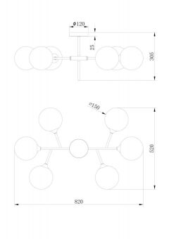 Люстра на штанге Freya FR5115PL-06BZ1