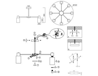 Люстра на штанге Ambrella Light TR9575