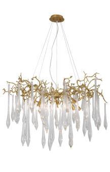 Каскадная люстра Crystal Lux REINA SP8 D1000 GOLD PEARL