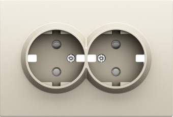 Накладка для розетки 2-й с заземлением, со шторками 16A 250 В~, слоновая кость, серия S08