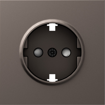 Накладка для розетки Schuko с заземлением, со шторками 16A 250 В~, мокко, серия S08