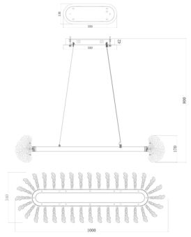 Подвесная люстра Fluorite FL1094-8PO