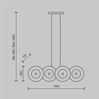 Люстра на штанге Maytoni MOD007PL-08G1