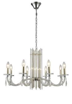 Подвесная люстра Crystal Lux AURELIO SP8 GOLD+CHROME/TRANSPARENT