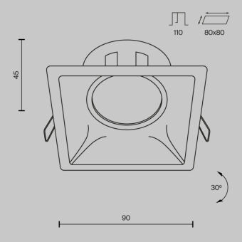 Встраиваемый светильник Maytoni Technical DL029-2-01B