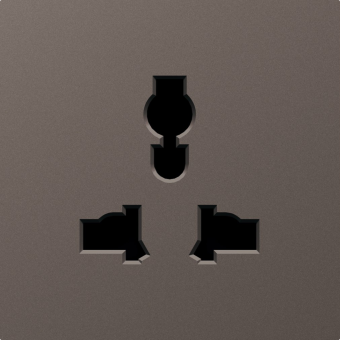 Накладка для розетки мультистандарт, со шторками 16A 250 В~, мокко, серия A07