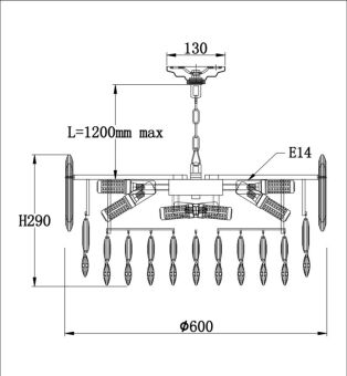 Подвесная люстра Fluorite FL1063-14P