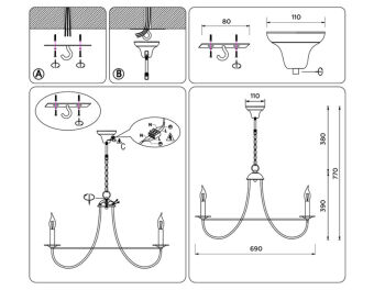 Подвесная люстра Ambrella Light TR9616