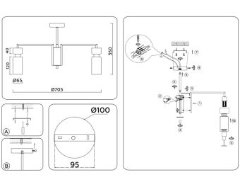 Люстра на штанге Ambrella Light LH56126