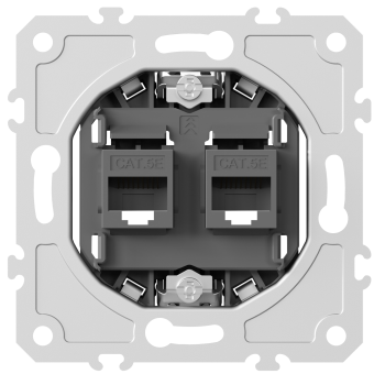 Механизм розетки RJ45 + RJ45 (двойная) cat.5/ClassE-8/8, серия DB