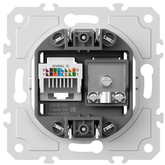 Механизм розетки RJ45/TV cat.5, ClassE-8/0-2400 МГц, серия DB