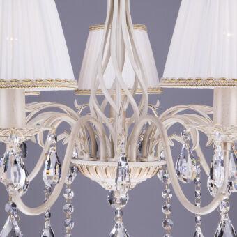 Подвесная люстра Eurosvet 3637/7 белый с золотом/прозрачный хрусталь Strotsk