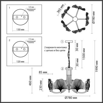 Люстра на штанге Odeon Light 4870/5