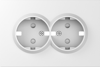 Накладка для розетки 2-й с заземлением, со шторками 16A 250 В~, матовый белый, серия A07