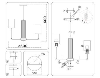 Люстра на штанге Ambrella Light LH56211