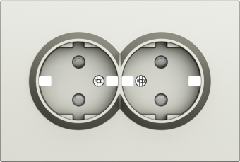Накладка для розетки 2-й с заземлением, со шторками 16A 250 В~, шампань, серия S08
