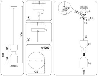 Подвесной светильник Ambrella Light LH56091