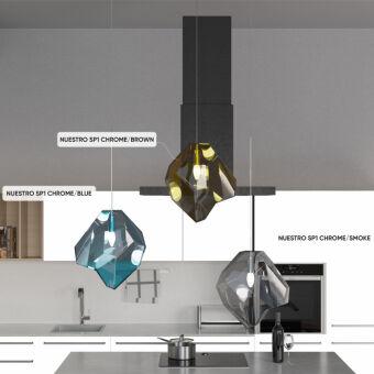 Подвесной светильник Crystal Lux NUESTRO SP1 CHROME/SMOKE