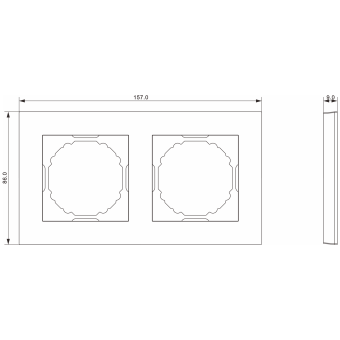 Рамка 2-я, матовый титан, серия A07