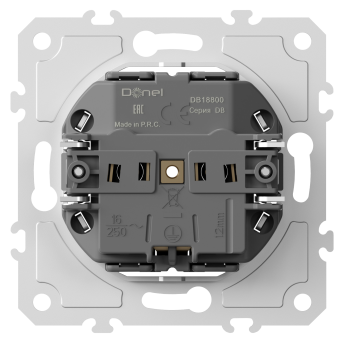 Механизм розетки Schuko с заземлением 16А 250В~ на винтах, серия DB