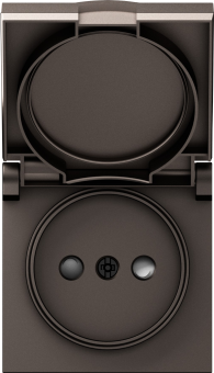 Накладка для розетки без заземления, с крышкой, 16A 250 В~, мокко, серия A07