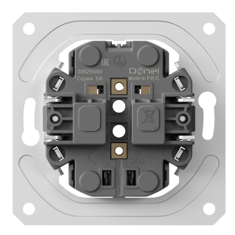 Механизм розетки двойной без заземления 16А 250В~ на винтах, серия DB