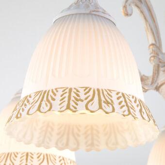 Люстра на штанге Eurosvet 60107/5 белый с золотом