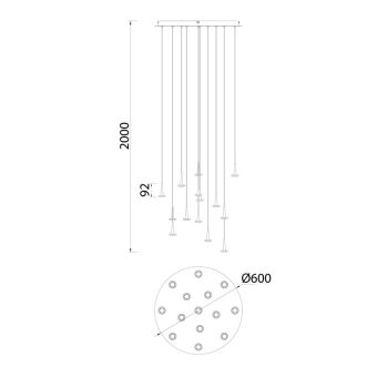 Каскадная люстра Mantra 8935+14PL