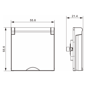 Накладка для розетки без заземления, с крышкой, 16A 250 В~, матовый титан, серия A07