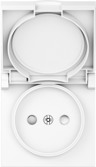 Накладка для розетки без заземления, с крышкой, 16A 250 В~, глянцевый белый, серия A07