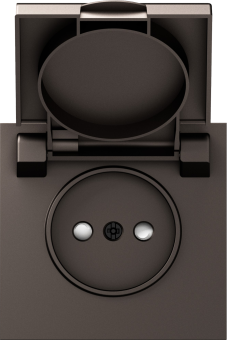 Накладка для розетки без заземления, с крышкой, 16A 250 В~, мокко, серия S08