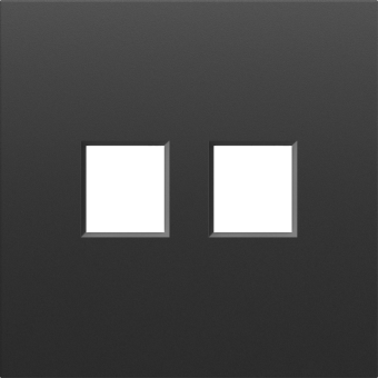 Накладка 2-я для розеток RJ45, TV, SAT, черный графит, серия S08